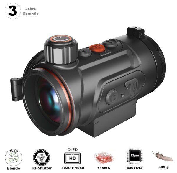 Hunt 635 Pro innovatives W&auml;rmebild-Vorsatzger&auml;t von ThermTec / NETD 15mK / Austauschbarer Akku / HD-OLED / 640x512 px